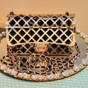 Gold tone Metal Crossbody NEW